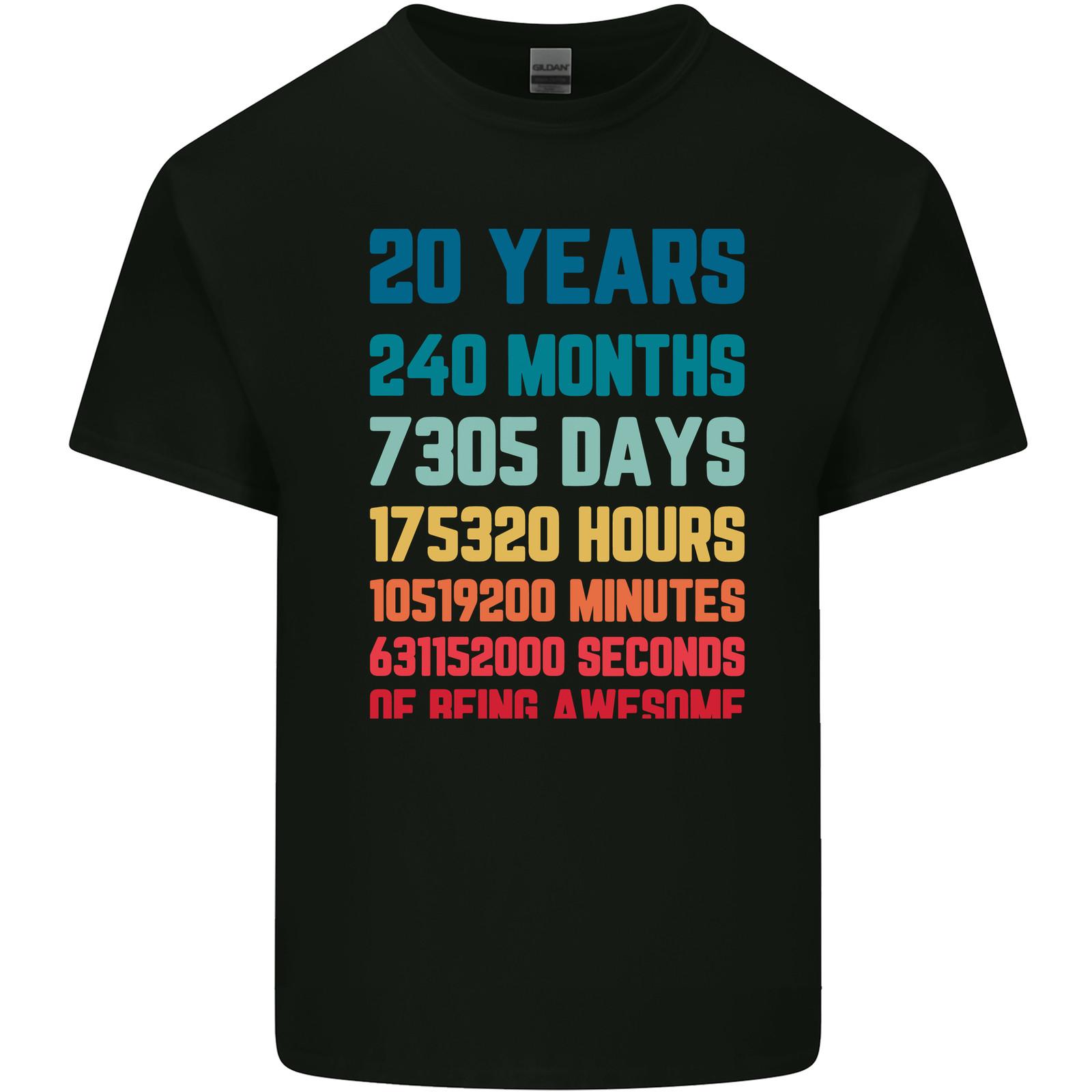 

20th Birthday 20 Year Old Mens Light Cotton T-Shirt Mens Womens Tees Top 4XL