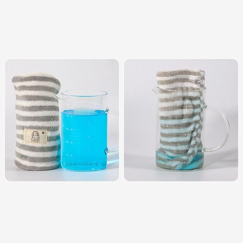 1pc Striped Hair Towel For Women Quick-Drying Absorbent Coral Fleece Shower Cap With Thickened Towel Hair Drying And Wrapping