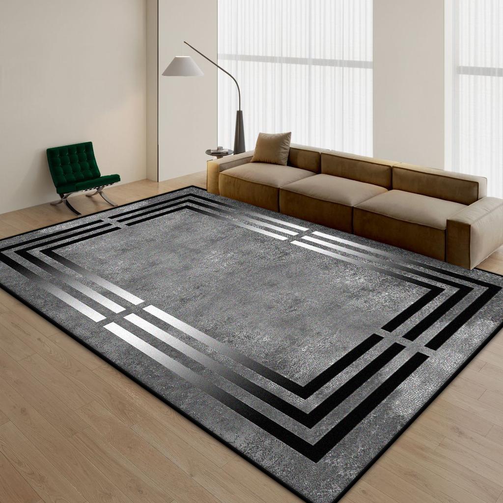 Chinese Style Stripe Living Room Carpet Minimalism Decoration Home Bedroom Bedside Non-slip Rug Easy Clean Washable Floor Mat