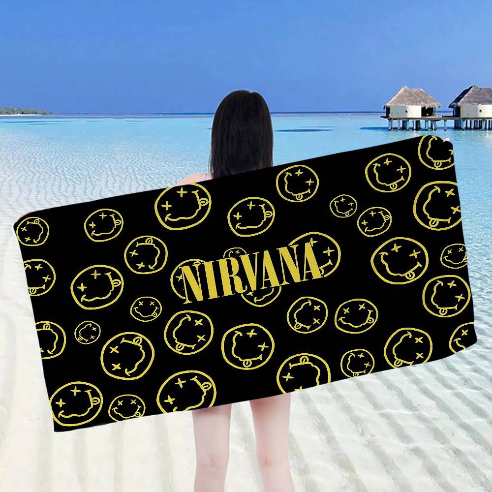Asciugamano da Spiaggia Rock N-Nirvanas Colorati Asciugamani da Bagno Per Ragazza Microfibra Asciugatura Rapida Senza Sabbia Spiaggia Yoga Spa Palestra Piscina