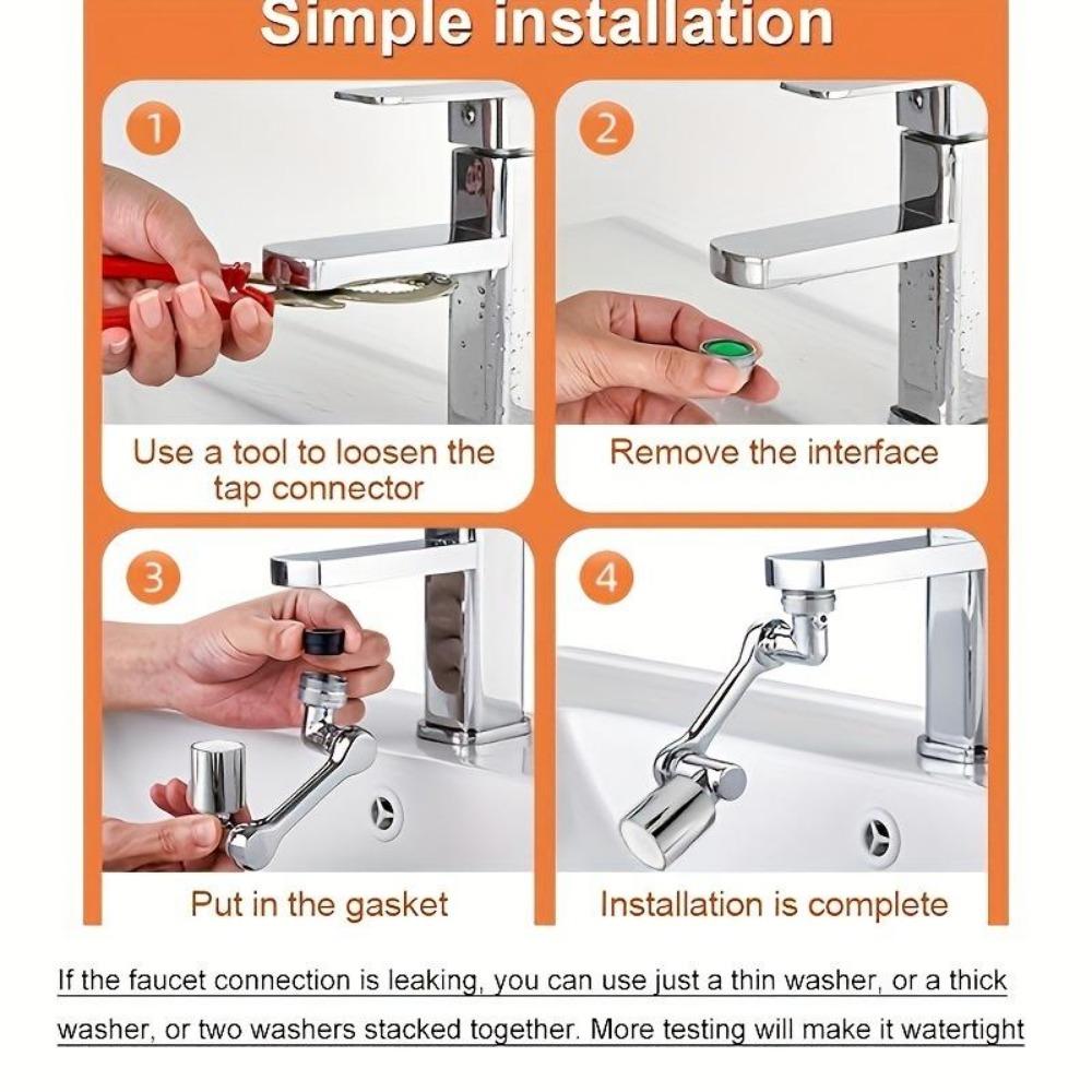 Uniwersalna głowica natryskowa Kran 1440° do baterii przedłużających, aeratora, dyszy Barboter, dźwigu kuchennego, ręki umywalkowej do umywalki