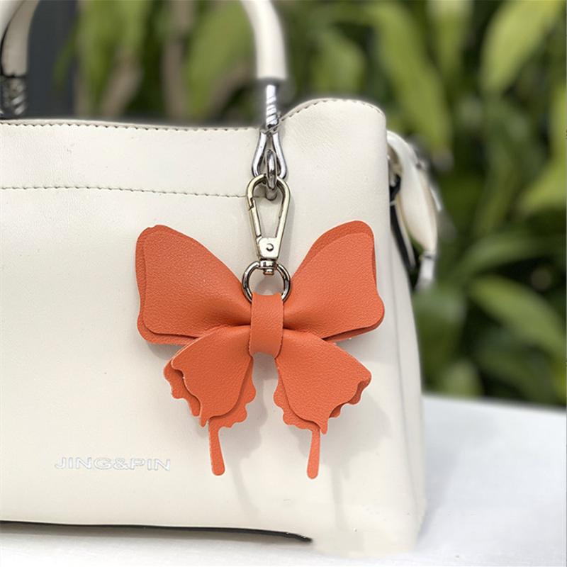 Cute Keychain White Purple Butterfly Flower Insects Car Key Ring Key Chains For Women Men Souvenir Gift Jewelry Bag Accessories