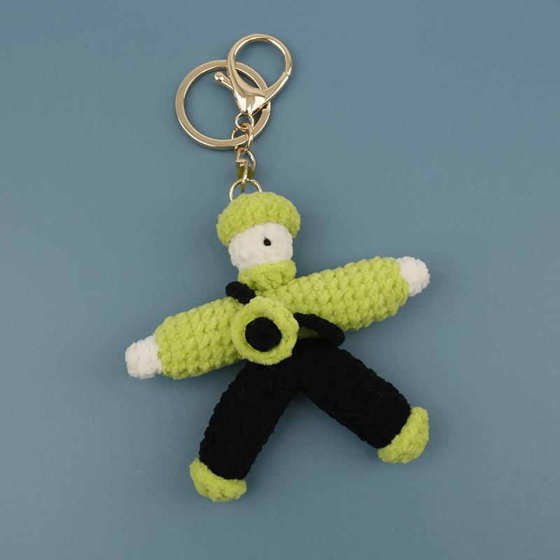 Funny Character Doll Keychain Handmaking Crochet Keychain For Couple Gifts Keyrings Cute Knitted Doll For Couple Keyrings Custom