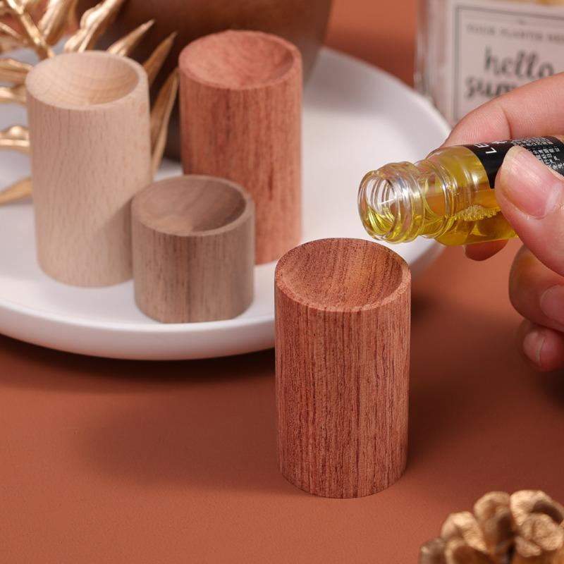 Essential Oil Cylinder Diffuser Wooden Diffuser Bottle Indoor Aromatherapy Relax Sleep Soundly Aromatherapy Decor for Car Indoor