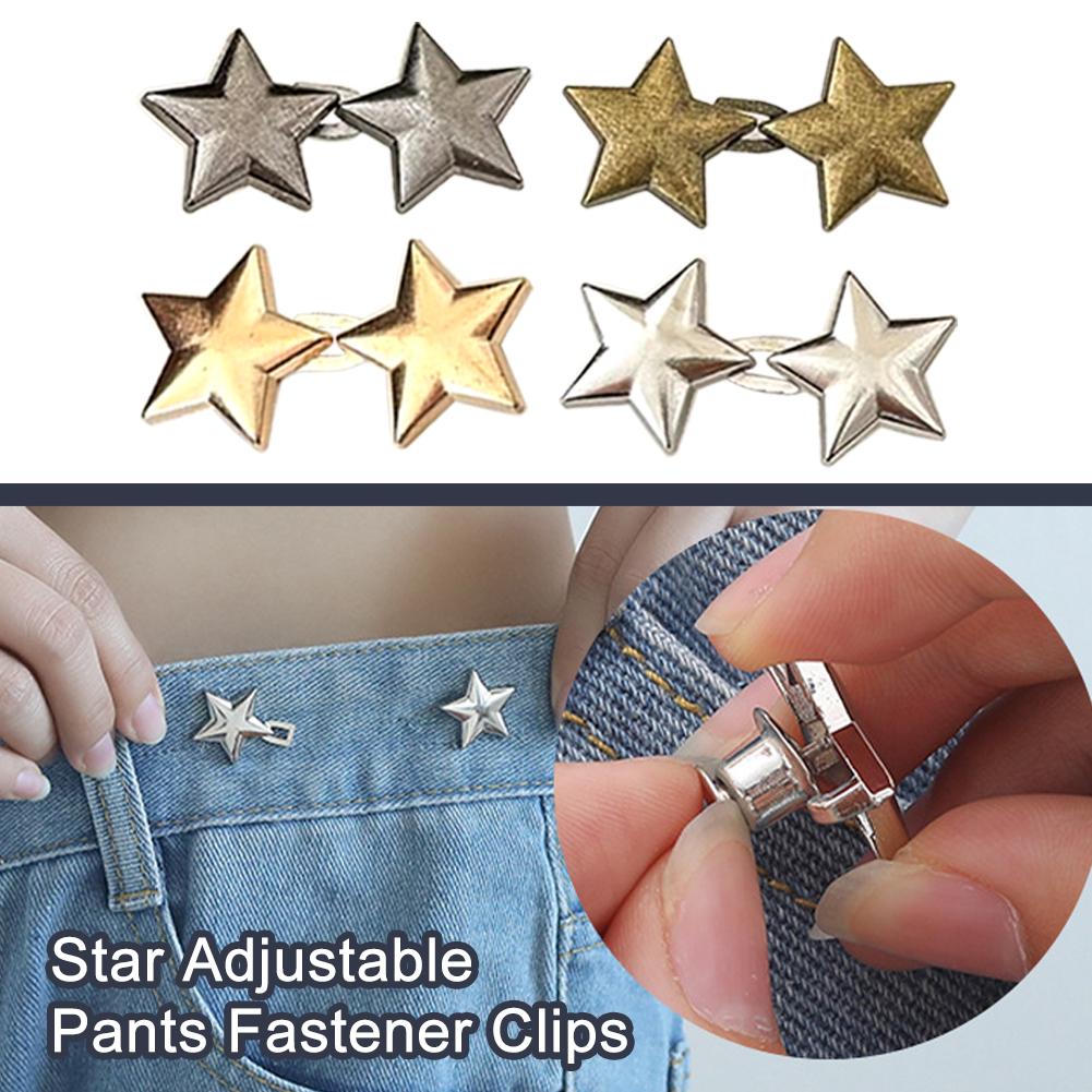Removable Metal Star No Sewing Jean Buttons For Loose Tightener Jeans Buckles Instant Button Pi L3Q7