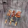 CAMPING MOON MK-8 Twin Wooden Handle Barbecue Skewers, 350mm Long, Set of 8