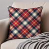 CCheckered pattern Cushion Cover Pillowcase Antidustmite Invisible Zipper Short Plush Sofa Cushion