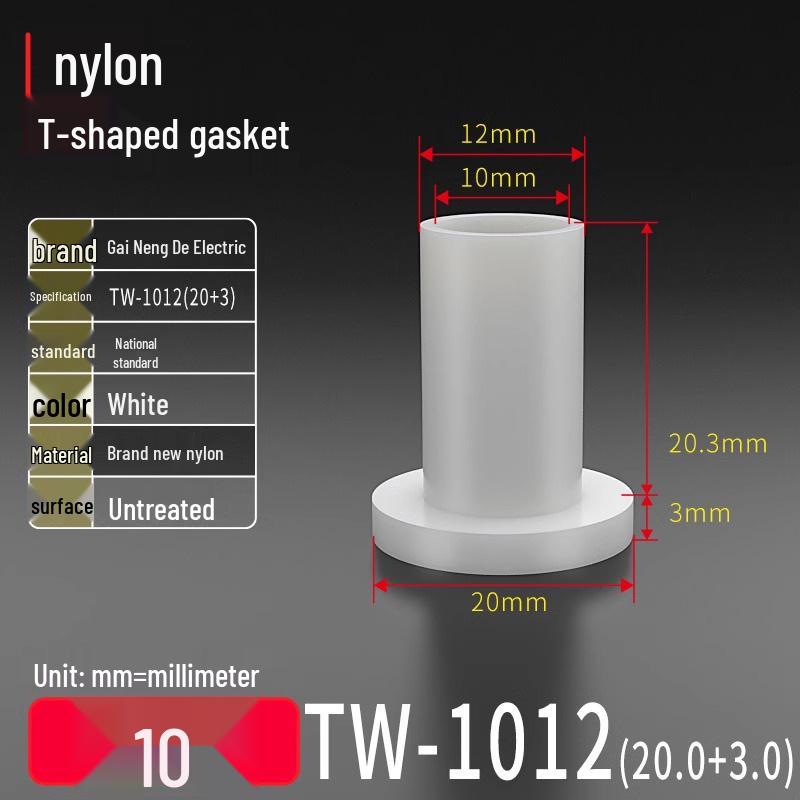 T-förmiger Nylon-Kunststoff-Dichtungsring und Schraubwellenhülse (Für dich: M2-M35)