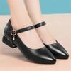 women cute pointed toe light weight anti skid square heel shoes for student lady school comfort heel pumps ab615