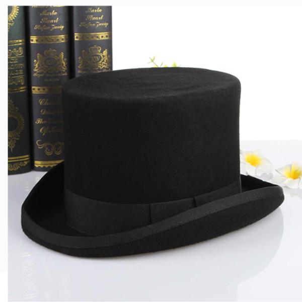 Buy Black Men Woolen Fedora Hat Flat 