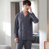Pajamas Men'S Long-Sleeved Pure Cotton Spring And Autumn Men'S Cotton Loose Large Size Men'S Green, Medium Autumn And Winter Loungewear Set