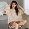 Pajamas women's summer cotton comfortable short-sleeved shorts simple white printing Korean outer wear women's loungewear set