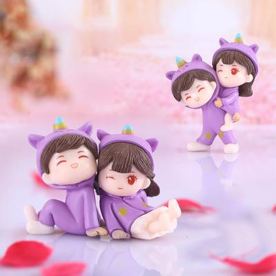 Mini Couples Figurines Micro Landscape Diy Miniatures Plastic Crafts Garden