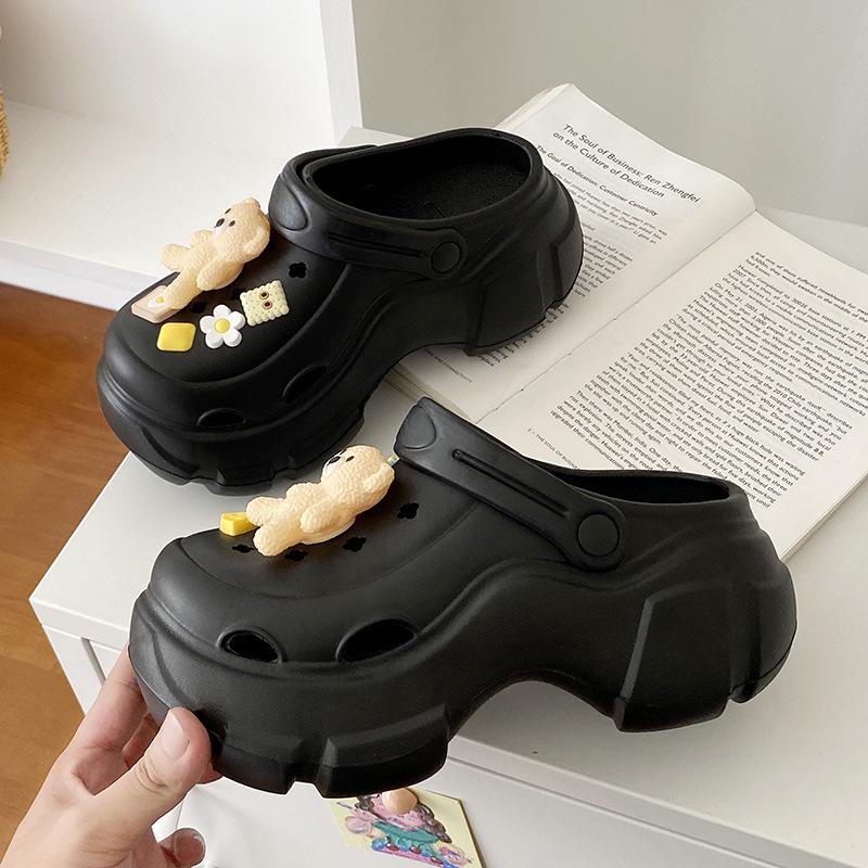 Adorable Kids' Non-Slip Puppy Clogs for Girls - 2025 Summer Beach Toe Slippers with Thick Soles