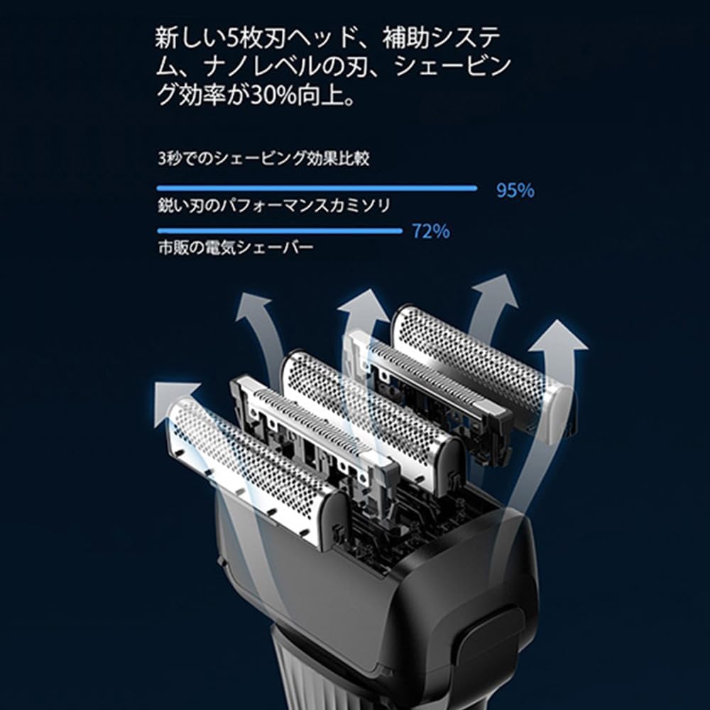 TCELL Electric with Auxiliary Shaving Shaving and Electronic LED Display Men's Shaver, 5-Blade, Reverse-Scratch Type, System, Two-Stage Rotation,