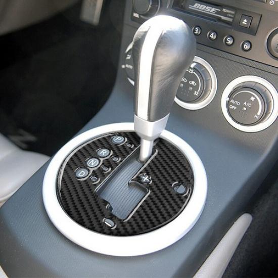 Soft Carbon Fiber Car Central Gear Shift Panel Sticker For Nissan 350Z 06-09