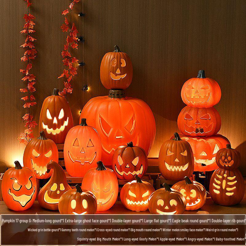 Halloween Light-Up Hollow Pumpkin Lantern for Outdoor Decor