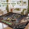 Crystal Velvet Square Rug Custom NameTeenage Mutant Ninja Turtles Pattern Non Slip Home Floor Decor Rug