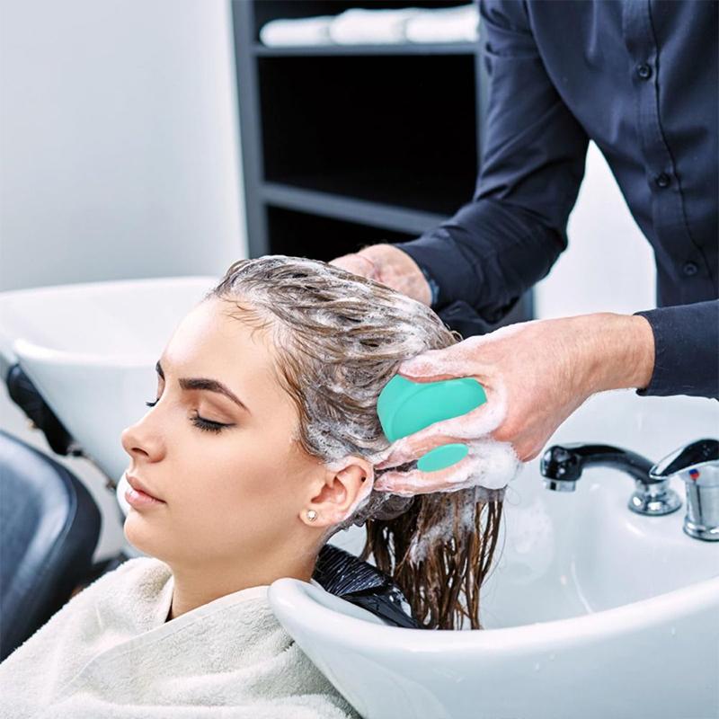 Silicone Shampoo Brush Head Scalp Massage Comb Clean The Scalp Thoroughly Body Massage Brush Bath Brush Salon Hairdressing Tool
