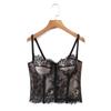 Transparent Lace Corset Slim fit Crop Tops Fashion Suspender Vest  Ladies