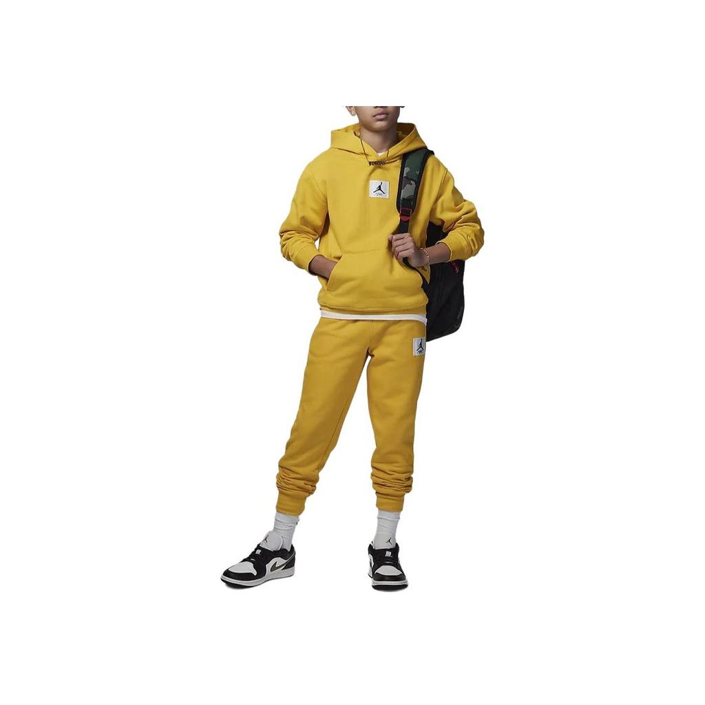 Jordan Essentials Brooklyn Solid Color Hooded Casual Pullover Long Sleeve Sweatshirt Kids sweatshirt Ochre FZ6403-765