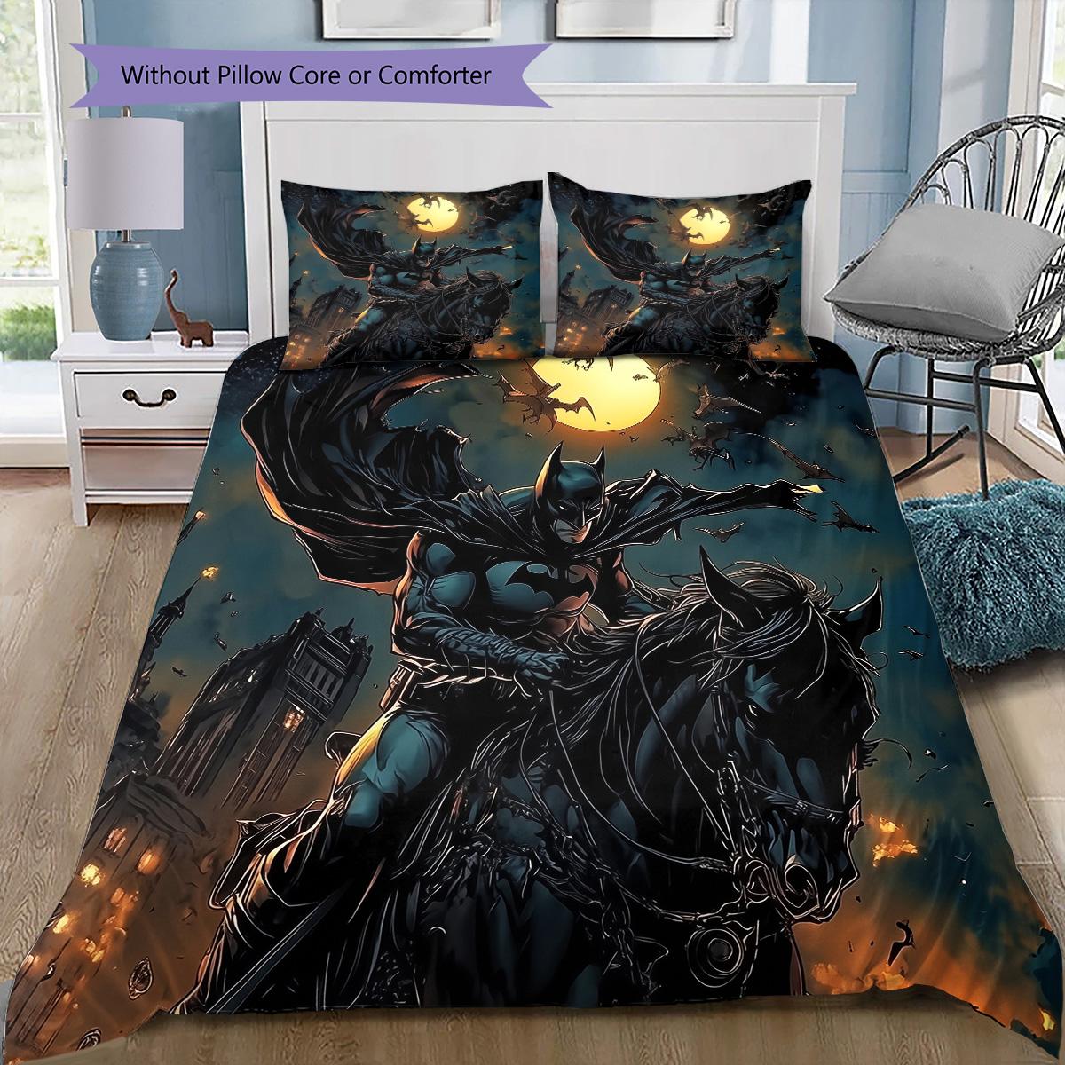 

Batman at Night Bedding Set, 1 Duvet Cover & 2 Pillowcases, Cozy Home Use, Perfect Gift 135x200cm
