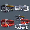 Plastic Bus Kids Model Toy With Inertia Drive Sound Light And Opening Doors