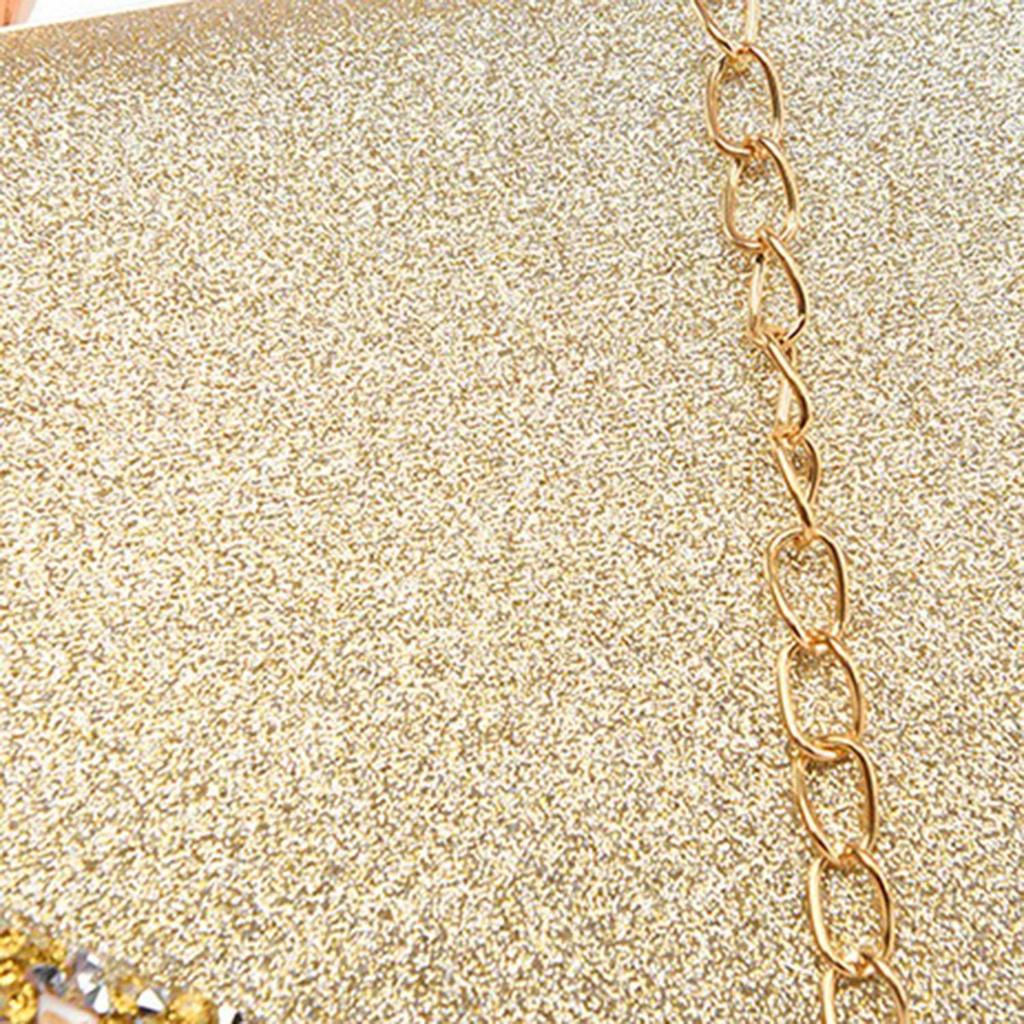 Borsa da sera da donna con strass intarsiati, texture di alta gamma, borsa a tracolla con catena per abito da sera