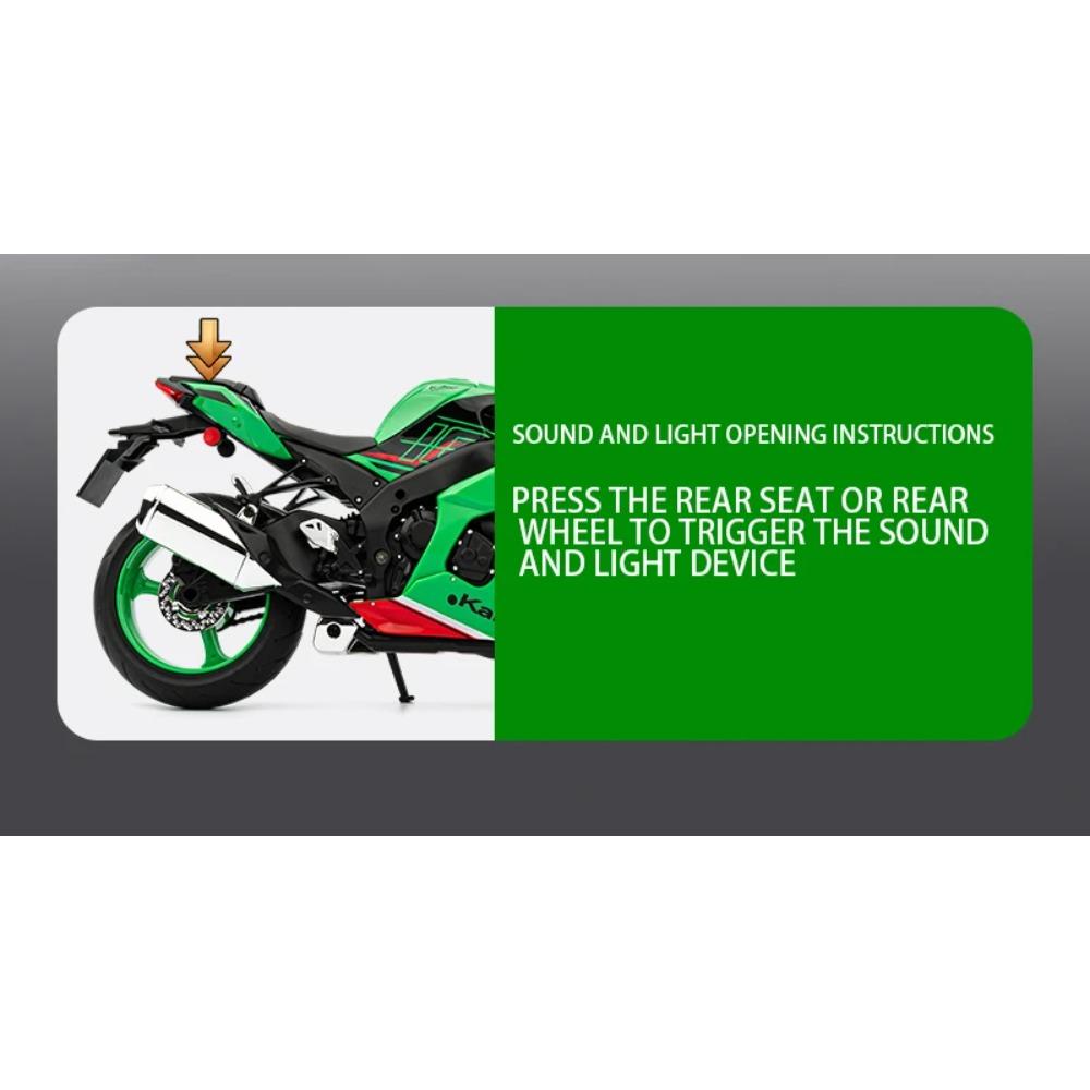 1/9 Kawasaki Ninja ZX-10R High Performance Superbike Alloy Metal Diecast Model Motorcycle Sound & Light High Simulation Collect