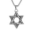 Judaism Hexagram Chic Necklaces Steel Pendant Wearing Retro Accessories Punk Accessory Stainless Dangling for Men and Boys