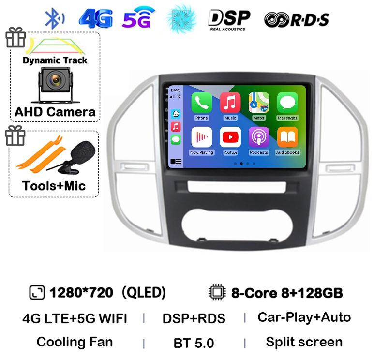 Android 14 Carplay Auto Car Radio For Mercedes Benz Vito W447 2014-2021 Multimedia GPS Video Player 360 Camera Stereo Head Unit
