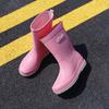 New women's medium rain boots outdoor waterproof medium tube rain shoes lightweight kitchen work waterproof rubber overshoes