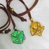 Trendy Cage Holder Necklace with Interchangeable Crystal Rope Pendant Fashionable Crystal Stone Accessory for Women