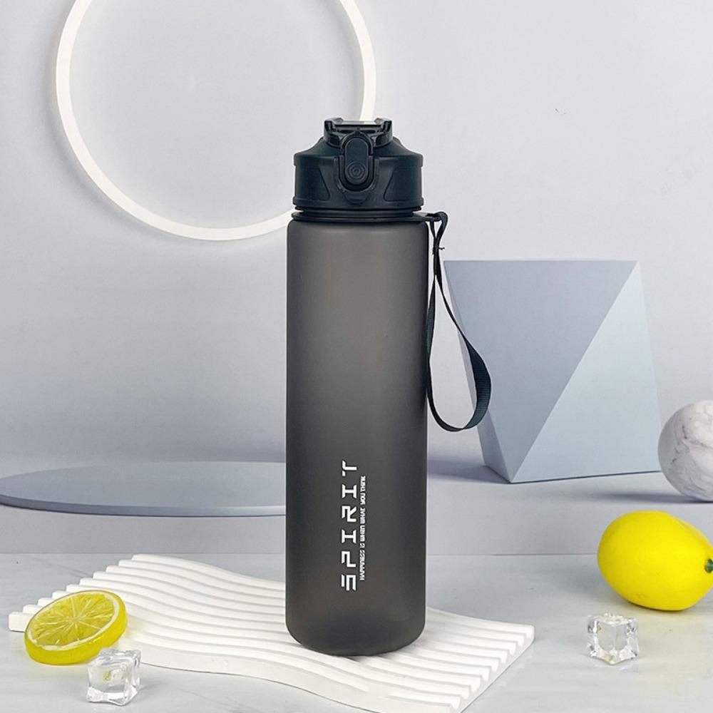Straw Sports Straw Water Bottle Large Capacity PC Leak Proof Colorful Plastic Cup Portabl 750ml Large Capacity Sports Kettle чёрный