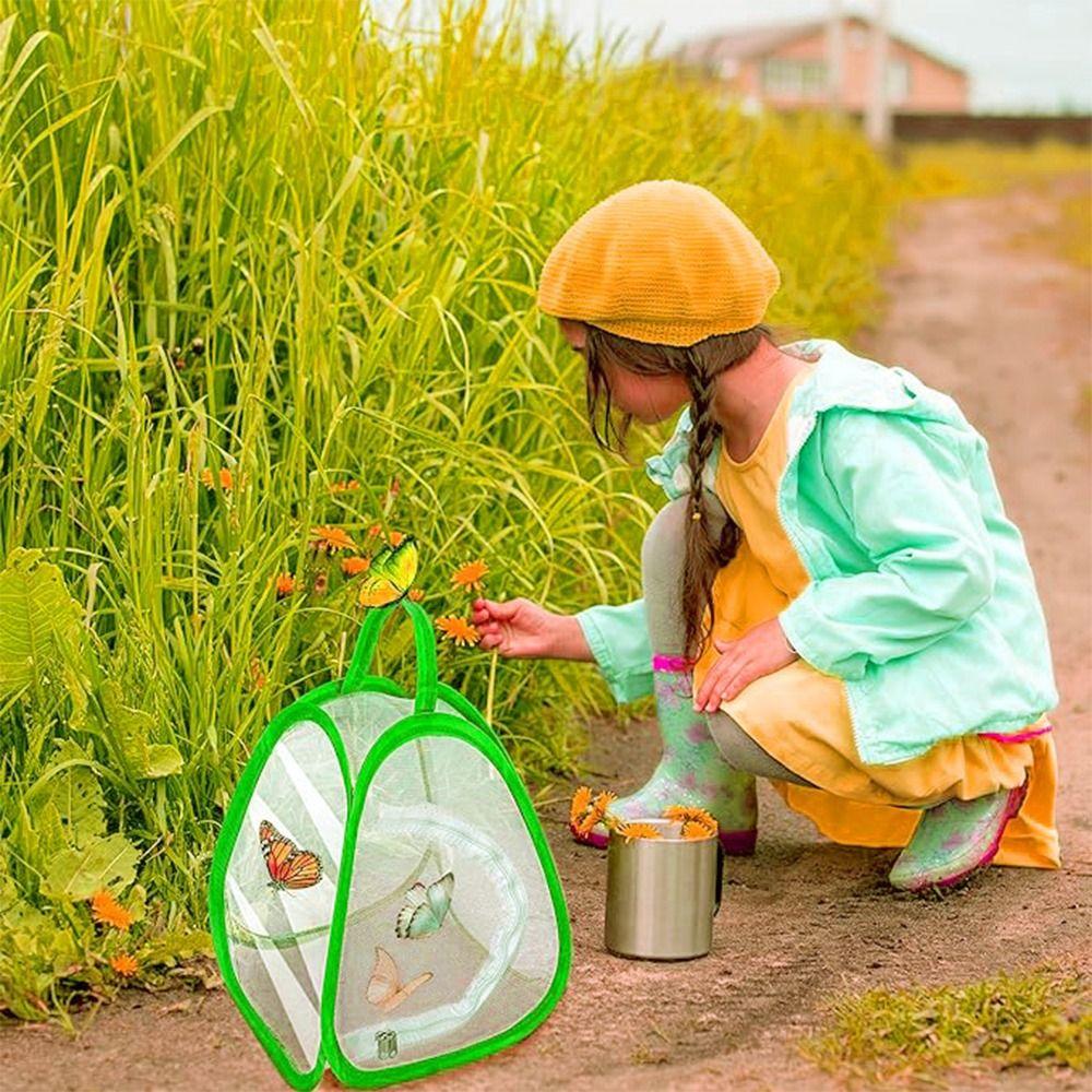 Green Reptile Pets Cage Zipper Opening Breeding Observing Cages  Butterfly Mantis Bird Silkworm