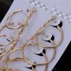 6Pairs/set Vintage Dangle Ring Big Circle Hoop Earrings Women Steampunk Ear Clip