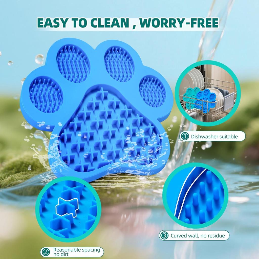 Lick Pad for Dogs Non-Slip Strong Suction Cup Fixed Soothing Toys Pet Grooming Bath Soothing Toys Anti-Anxiety Distraction Reble Reble Treats Can be