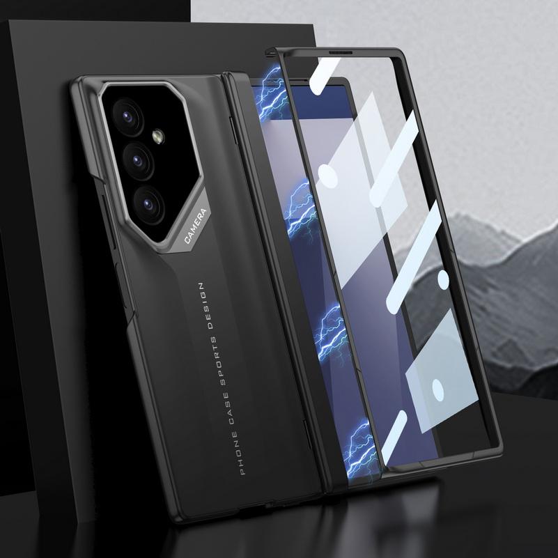 Supercar Design Magnetic Hinged Glass Protective Film Case for Samsung Z Fold 7 Galaxy Z Fold7 Fold 6 5 4 Lens Protect Cover