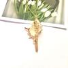 Natural Gold-Plated Conch Pendant Necklace - Colorful Shell & Clavicle Design