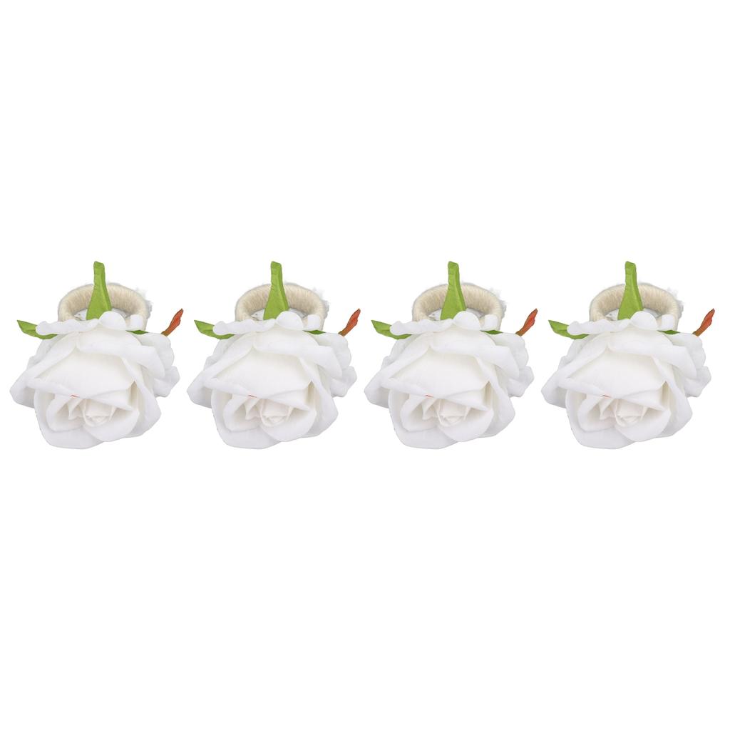 4PCS Rose Napkin Ring Simulated Plastic Reusable Vine Design Napkin Holder Ring for Restaurant