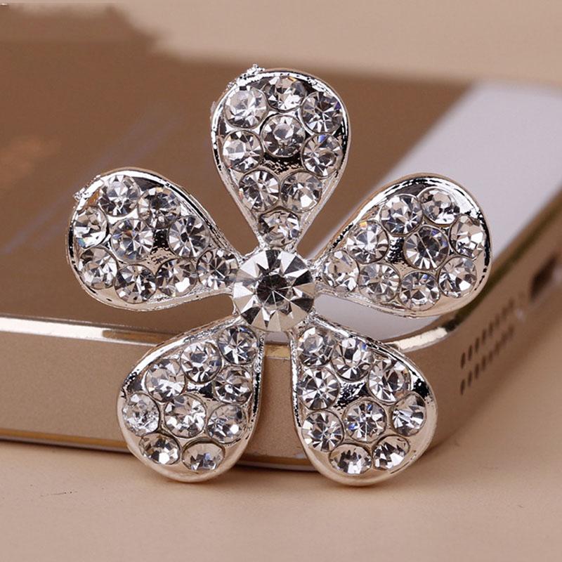 Engood 100Pcs Cherry Flower Rhinestone Buttons Sewing Trim & Embellishments Craft Button DIY Hair Accessories Wedding Decoration