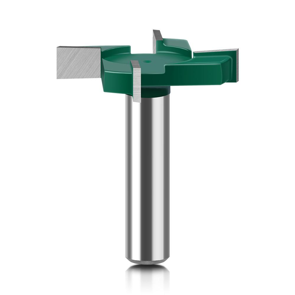Four-Blade T-Knife Bottom Cleaning Knife Slotting Knife Woodworking Milling Cutter Engraving Machine Cutter Head Large Diameter Slotting Knife