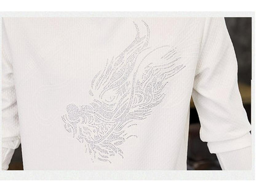 Męska modna koszulka z długim rękawem i okrągłym dekoltem - Kolekcja Jesień 2025