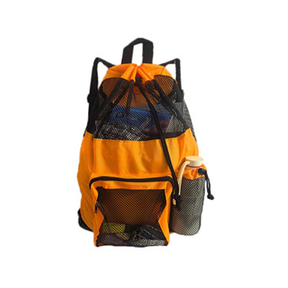 Outdoor swimming bag mesh drawstring backpack beach backpack with wet bag