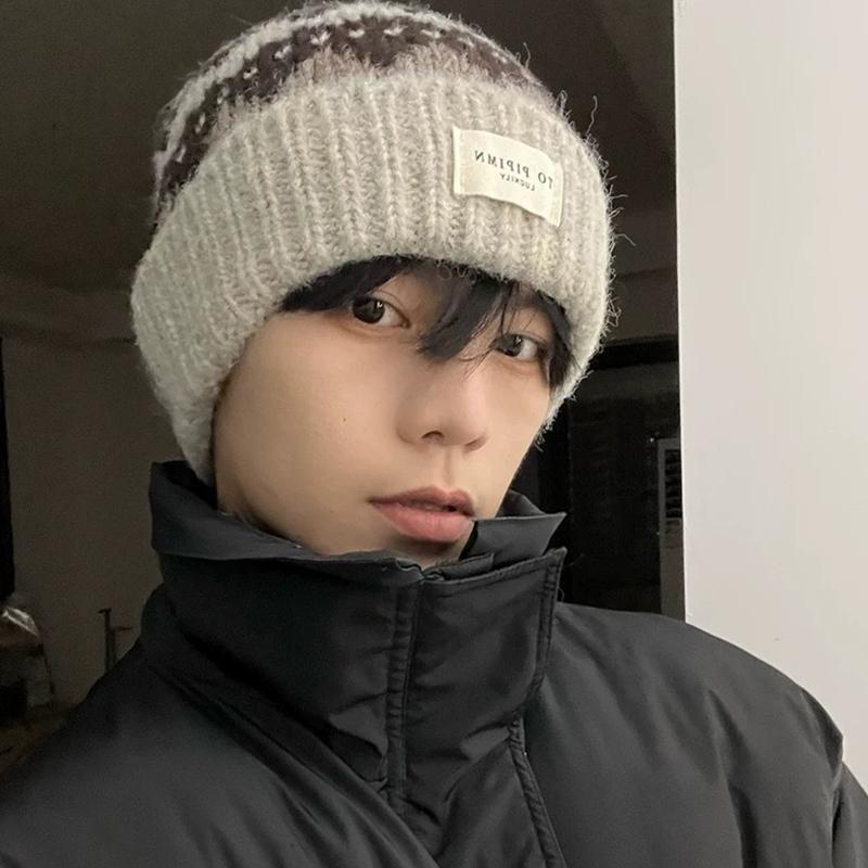Ethnic Retro Style Winter Hats For Women Men Unisex Warm Beanie Hats Autumn Winter Thickened Warm Knitted Thick Skullies Cap