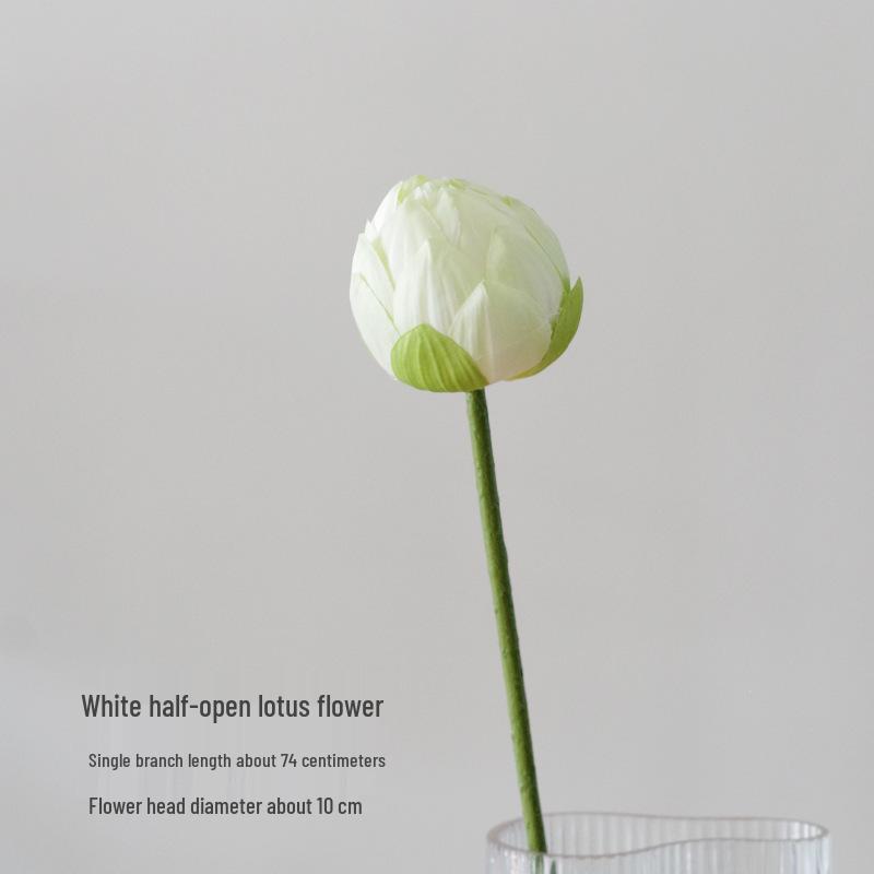 Chinese Lotus Artificial Flower Decoration for Living Room and Dining Table - Realistic Floral Arrangement with Lotus Leaf.