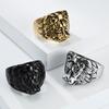 Punk Vintage Lion Shaped Ring for Men Stainless Steel Ring PVD Gold Plated Jewelry New
