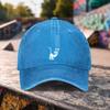 Climbing Cat Graphic Washed Baseball Cap Denim Cotton Adjustable Outdoor Sports Snapback Hat