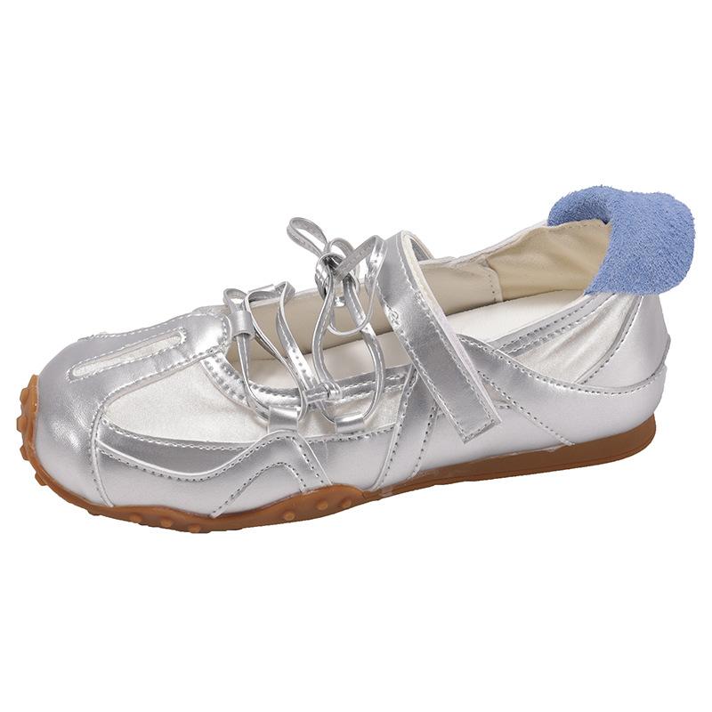 Pink Retro Flat Bottom Shallow Mouth Inner Height Increase German Training Shoes Women's Summer 2025 New Ballet Mary Jane Single Shoes