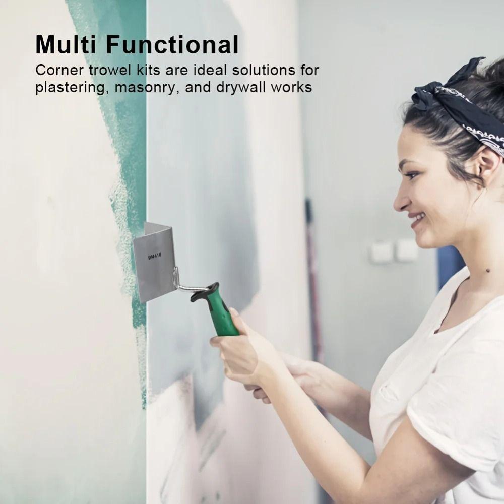 Stainless Steel Putty Scraper Flexes 90 Degree Corner Finishing Trowel  Wall Repair Tool